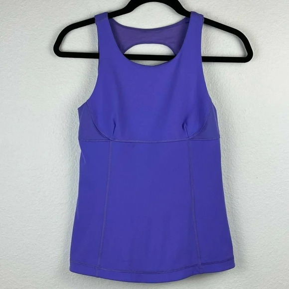 Lululemon Tops - Lululemon Tank Top Womens Sz 6 Swank Scoop Neck Cut Out Backless Athletic Purple